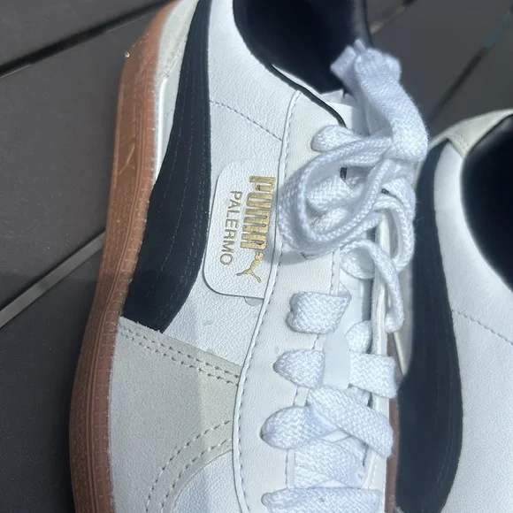 Women’s Puma Palermo Blk/ White Sneakers Size 8.5 - Picture 2 of 8